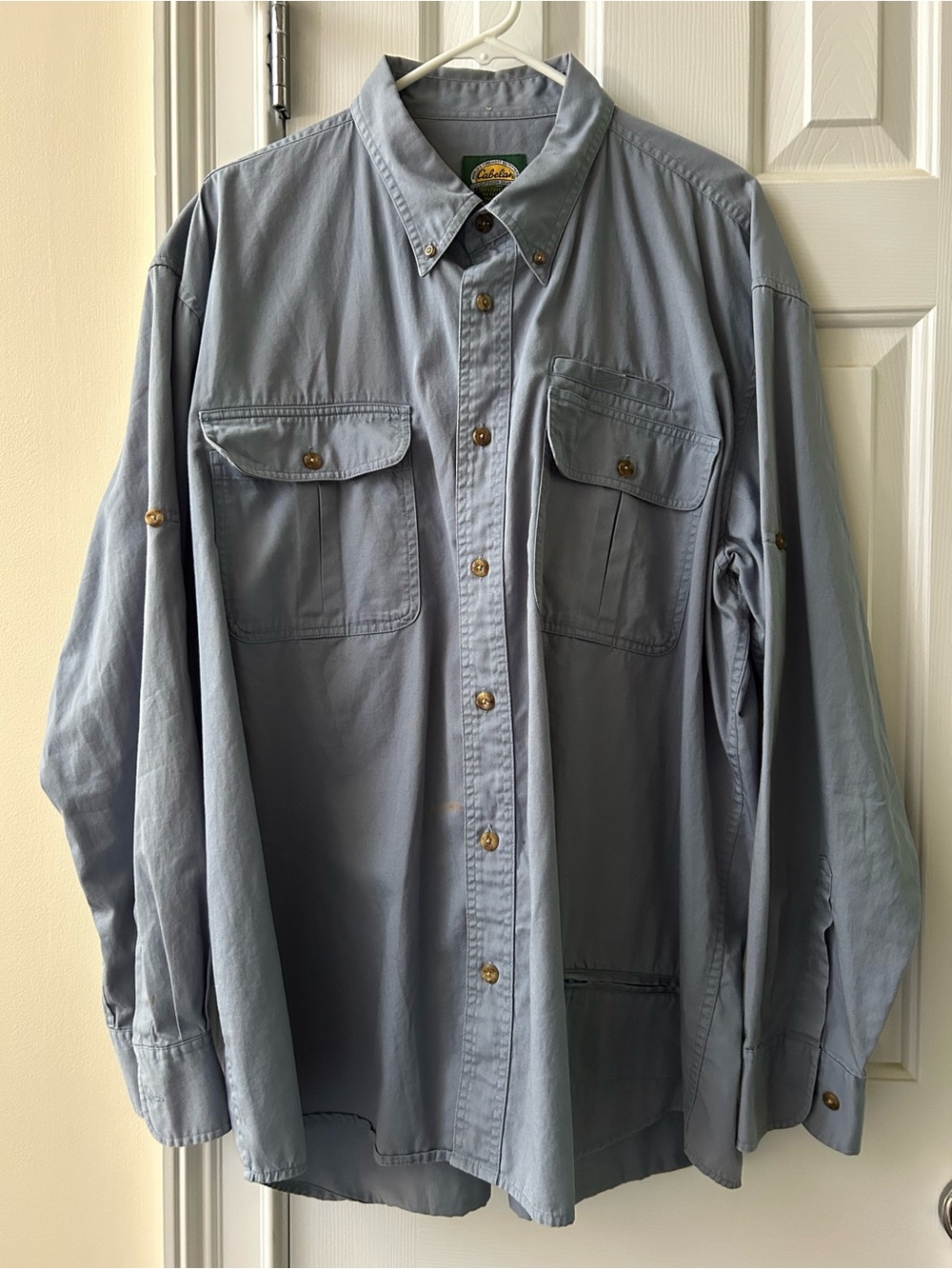 Cabela’s Outdoor Gear Blue Button-Down Men's Work Shirt.  Size XL Reg.